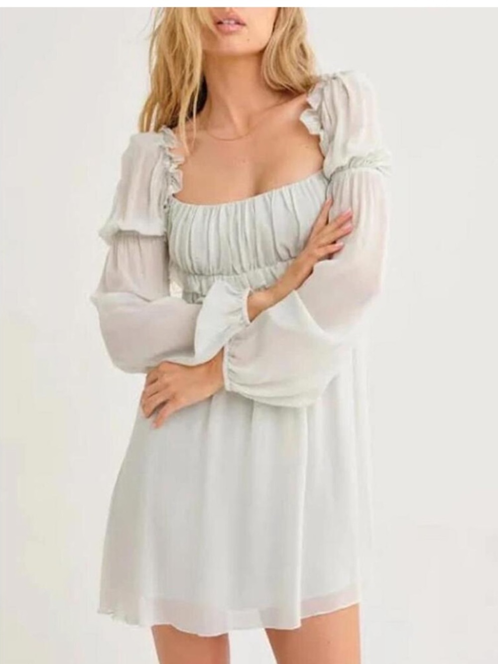 Rumored sage green mini dress